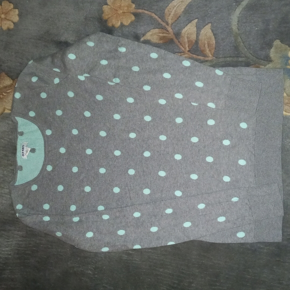 Old Navy Sweaters - Dark grey and teal polka dot sweater